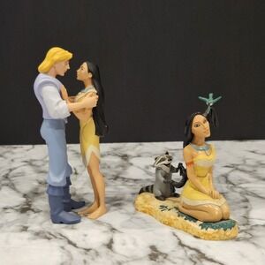 Vintage Disney Pocahontas Figurines Set Of 2 John Smith‎ Meeko Flit